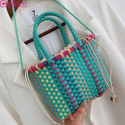 Driga Handmade Large Square Rattan Woven Straw Bag Summer Women Messenger Crossbody Bags Girls Small Beach Handbag 2021