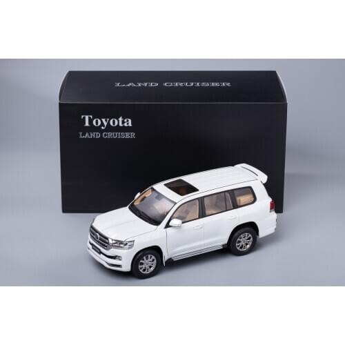1:18 Diecast Model for Toyota Land Cruiser LC200 2019 White SUV Alloy Toy Car Miniature Collection Gift