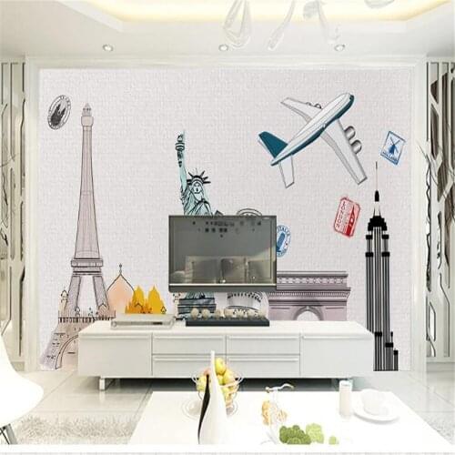 Milofi custom 3D non-woven mural European-style building TV background wall paper wall decoration painting