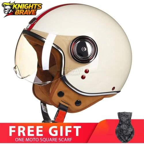 Motorcycle Helmet 3/4 Open Face Vintage Casco Moto Men Retro Moto Helmet Summer Scooter Motorbike Riding Helmet Casque Moto 110B