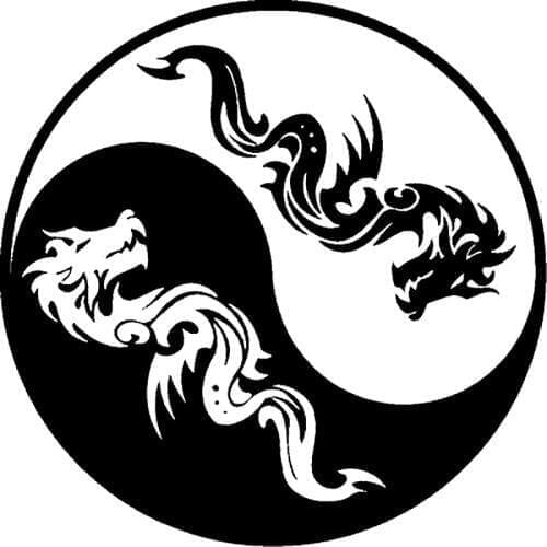 16cm*16cm Dragon Yin Yang Pattern Car Stickers Car Styling Accessories Motorcycle Decals Black/Silver S6-3041