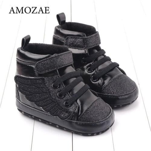 Newborn Toddler Baby Fly Wing Cartoon Shoes Boy Girl Waterproof Crib Shoes Soft Sole Leather Sneakers Prewalker First Walker