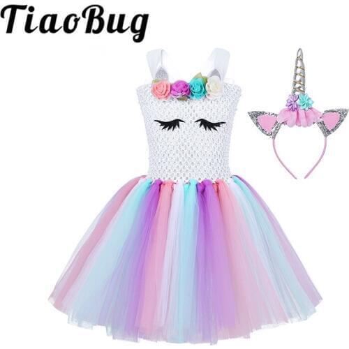 Flower Girls Dress Knee Length Sleeveless Elegant Girls Children First Communion Dress Princess Party Costumes Halloween Dress