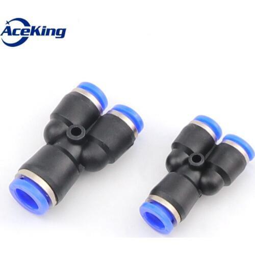 PW Air pipe Y-type PW 8-6 plastic reducing tee three way quick connector Pu hose pneumatic quick plug 3-way connector