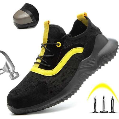 Steel Toe Cap Work Shoes Anti-Smashing And Puncture-Proof Welder Safety Shoes Light Summer Breathable Safety Work Shoes