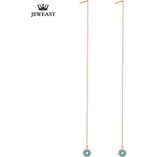 18K Pure Gold Earring Real AU 750 Solid Gold Earrings Nice Gemstone Upscale Trendy Classic Party Fine Jewelry Hot Sell New 2020
