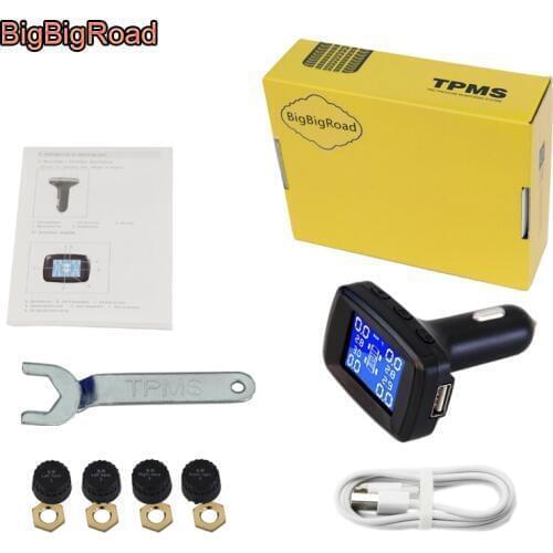 BigBigRoad Car TPMS Tire Pressure Monitoring System For Smart Fortour Forjeremy Fortwo / Startech / Saab 9-3 / RIVIAN R1S R1T