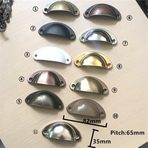 Vintage Iron Kitchen Drawer Cabinet Door Handle Shell Handle Furniture Knobs Hardware Cupboard Antique Pull Handles,82mm,50Pcs