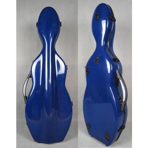 Top quality strong glass fiber Blue 4/4 violin case,two bows holders