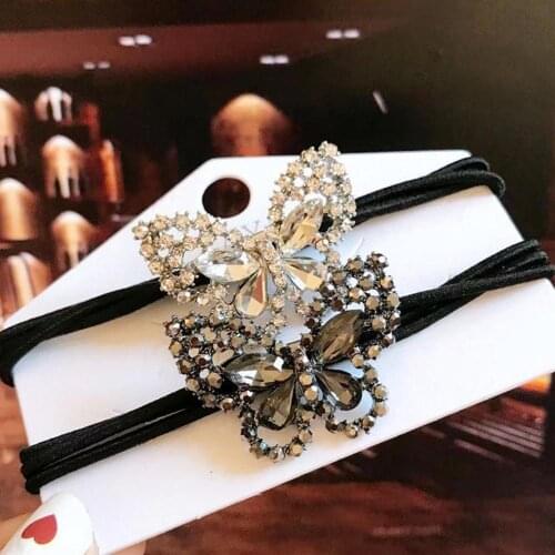 Xiwstar Fashion Elastic Rhinestone Hair Bands Hairtie Headband Hair Ties Accessories for Women Girls Ponytail Holder