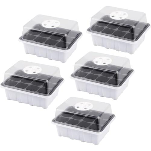 Plant Grows Box Seedling Trays Gardening Supplies Mini Greenhouse For Home Garden 12-hole Growing 12 Cells Hole Nursery Pots