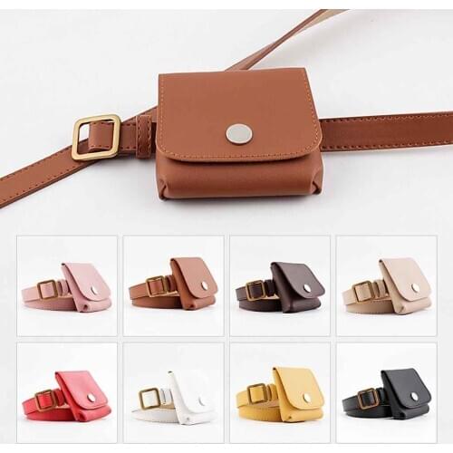 Ladies Fashion Retro Belt Bag Key Phone Dual-use Bag Decorated Simple Waist Bag Vintage Harajuku Pu Leather Waist#p30