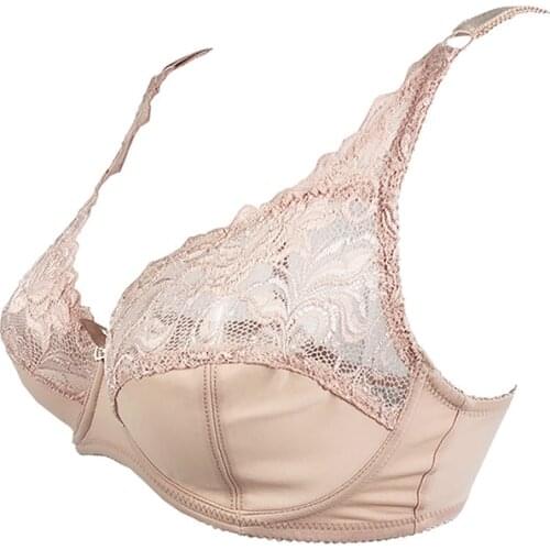 Large Size Lace Bras For Women Push Up Brassiere Lingerie Underwire Bralette C D Ultra-Thin Cup Sexy Underwear Female Intimates