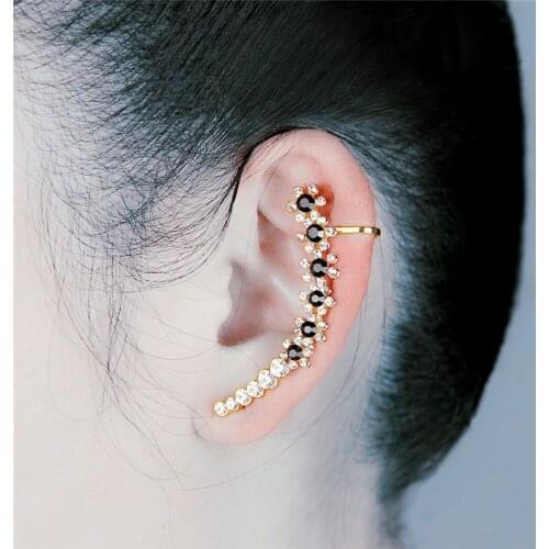 Gothic Crystal Flowers Earring Stud For Women Trendy Girls Ladies Luxury Earpin One-side Jewelry Accessories Dinner Party Gift