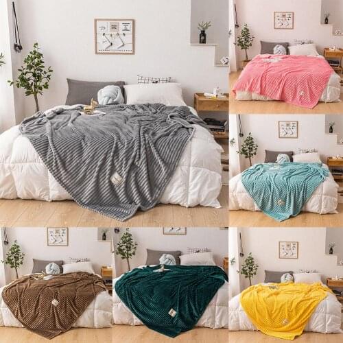 Winter Solid Color Thick Warm Sofa Couch Bed Soft Throw Blanket Bedroom Bedding