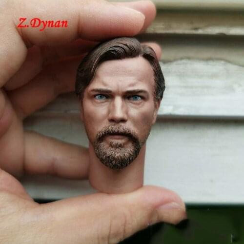 1/6 Obi- Won Male soldier head Carving Model movie star Kenobi Head Sculpt With neck Toys For 12" TBLeague Figure body dolls