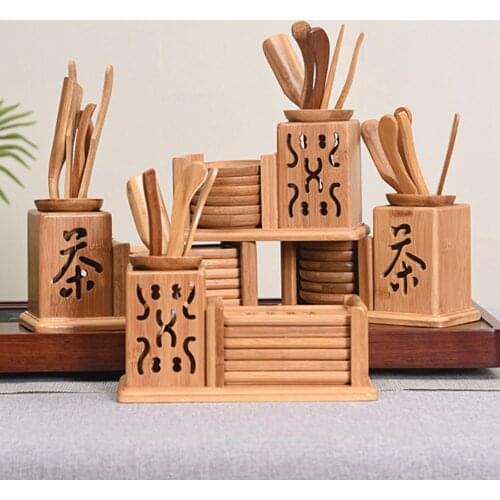 1 Set Tea Tools Set Hollow out Natural Vintage Design Tea Ceremony Setting Accessories for Home