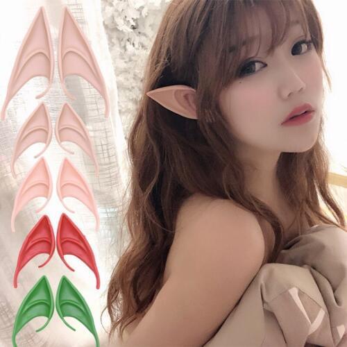 1Pair Mysterious Angel Elf Ears Fairy Cosplay Accessories Halloween Party Latex Soft Pointed Tips False Ears Costumes Props