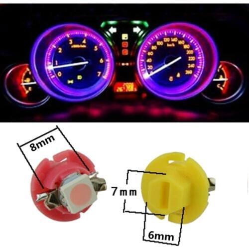 1pc B8.4d b8.4 8.4d 5050 Led 1 SMD T5 Lamp Car Gauge Speedo Dash Bulb Dashboard instrument Light 12v blue red green white yellow