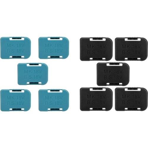 10Pcs Battery Storage Rack Battery Holder Case for Makita 18V Fixing Devices(Black & Blue)