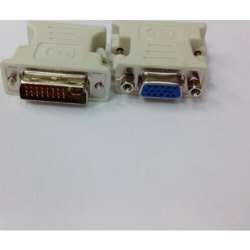 100 pcs DVI 24+5 to VGA adapter dual monitor connector VGA to DVI cable Converter Adapter adaptor connector