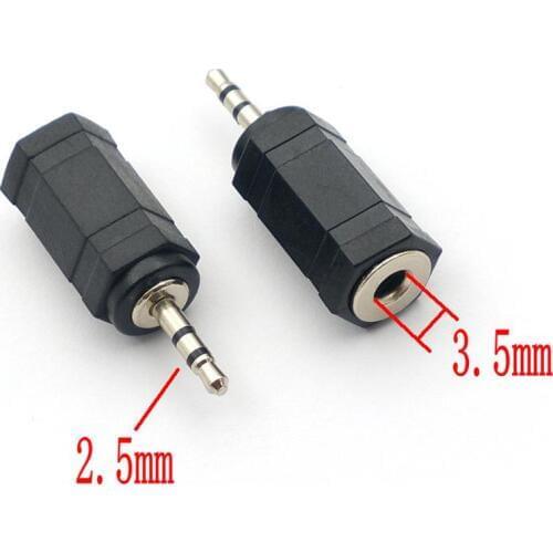 100 pcs High quality 2.5mm Plug to 3.5mm Jack adapter HEADPHONES EARPHONES connector