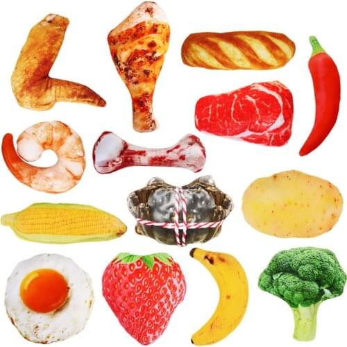 14Piece/Set Plush Toys For Dog Assorted Food Shape Pet Toy Dog Squeaky Toy Puppy Chewing Plaything Dog Accessories