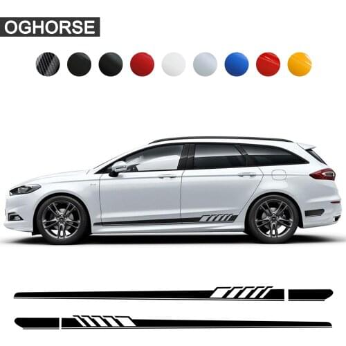 2Pcs Edition 1 Styling 5D Carbon Fiber Vinyl Side Stripes Skirt Sticker Decal for Ford Mondeo MK3 MK4 MK5 Fusion Accessories