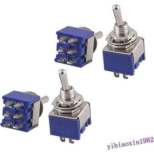 AC 125V 6A SPDT 6 Pin On/On 2 Position Miniature Toggle Switch Blue 20 Pcs