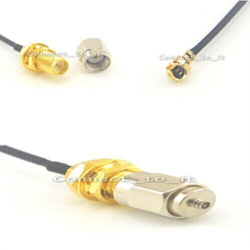 5 pcs/lot Extension Power Cord IPX-RP SMA Female 1.13 15cm+RP-SMA Male to IPX Male Straight Coaxial Connector