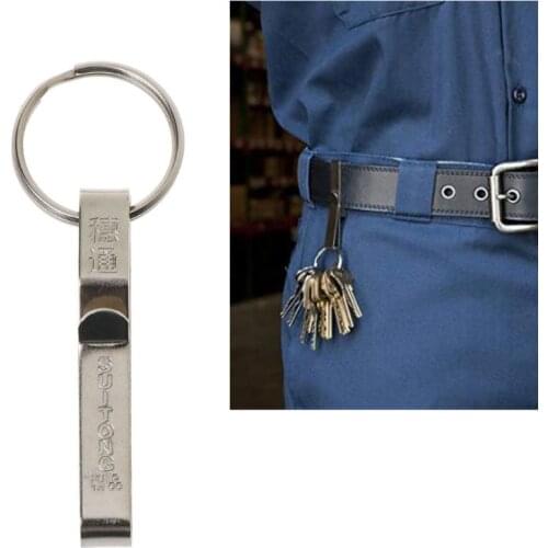 6Pcs Key Holder Belt Clip Key Accessory with Split Ring Stainless Steel Belt Clip Key Ring Useful Keychain Men Jewelry