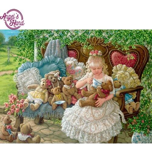 DIY 5d diamond Embroidery crystals diamond Mosaic Picture girl teddy bear square Rhinestones Diamond painting cross stitch Kits