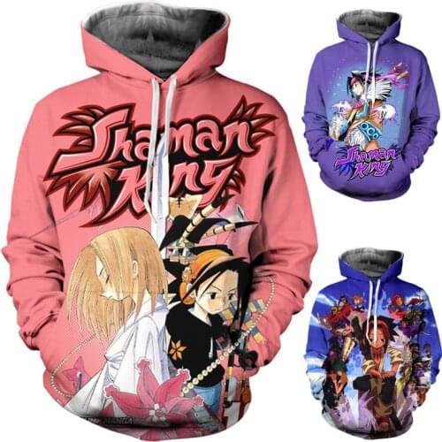 Anime SHAMAN KING Yoh Asakura 3D Print Hoodies Sweatshirts Cosplay Costumes Hooded Casual Coat Jacket Prop