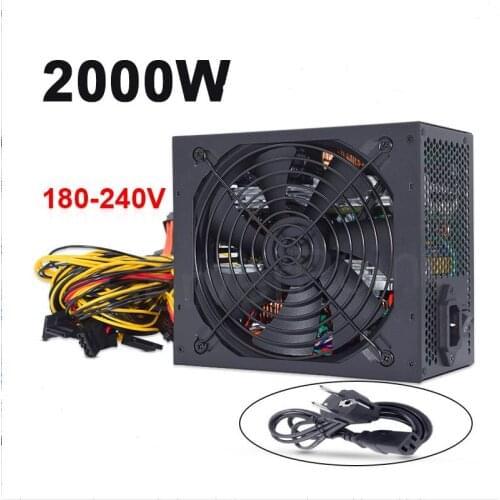 2000W PSU ATX Computer Power Supply For Mining Machine Support 8 Pieces Graphics Card