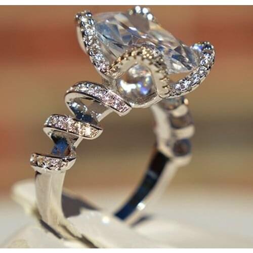 Modyle Big Square CZ Stone Ring Austria crystal zircon ring Christmas gift for women wedding jewelry rings