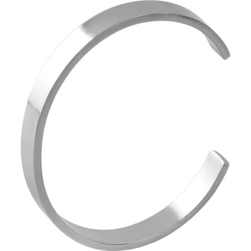 IJB0509 Fashion Womens Mens High Polished Solid Stainless Steel Blank Open Cuff Bangle For Buyer Own Engraving