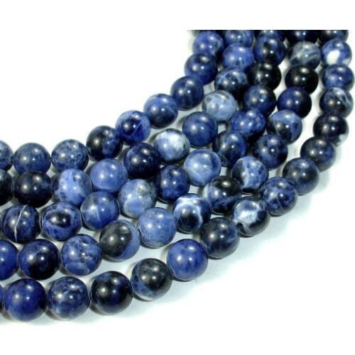 One strand 100% Natural Blue Sodalite Beads 4MM 6 MM 8MM 10MM 12MM Round Semi Gem stone Loose Jewelry Beads 15.5"/Strand