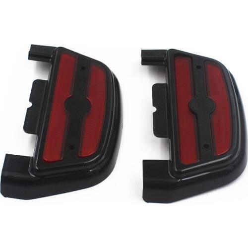 Black LED Light Passenger Footboard Floorboard Cover For Harley Softail Electra Glide Touring
