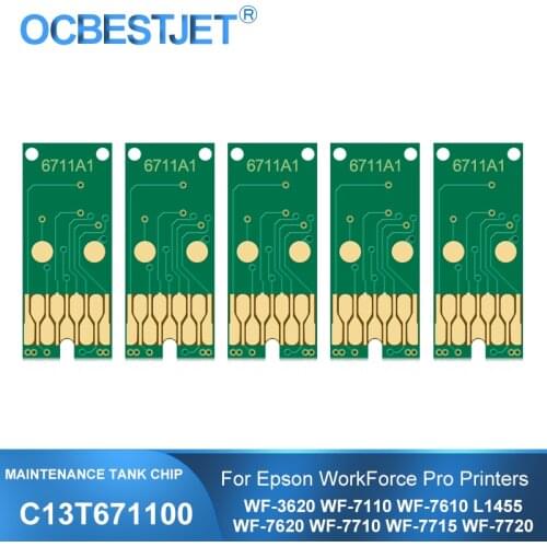 3 Pieces T6711 Waste Ink Maintenance Tank Chip For Epson WorkForce Pro WF-7210 WF-7710 WF-7720 WF-7610 WF-7620 WF-7110 WF-7510