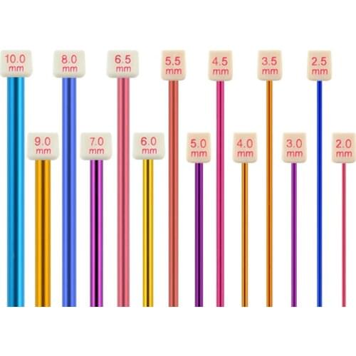 35cm Color Alumina Sweater Needle With Plug Sweater Needle Single Point Stick Needle Scarf Needle TJ2042