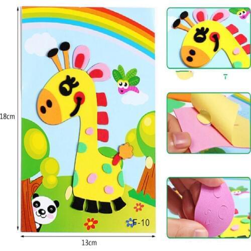 Childrens cartoon 3D handmade eva stickers diy three-dimensional puzzle 3d educational toys for children Soft toys