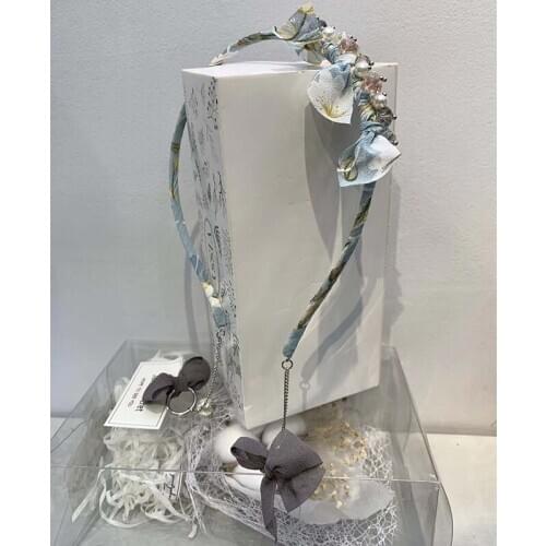 Fabric fringed long hair band Fashionable Simple New Crystal Tassel Headband Ms. Street Shooting Travel Gift Hair 717