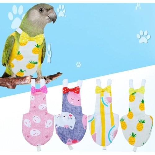 For Small Medium Large Birds Floral Colorful with Bowtie Birds Flight Suit Pet Clothes Parrot Diaper Pigeons Pants