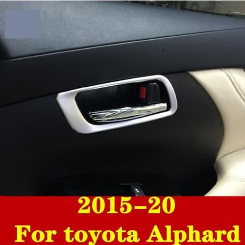 For toyota Alphard 2015-2020 Car Styling Inner Door Handle Cover Door Bowl Frame Trim Sticker Protective sequins Accessories