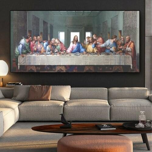 Da Vinci The Last Supper Famous Canvas Painting Posters Prints Wall Art Christian Pictures for Living Room Home Decor Cuadros