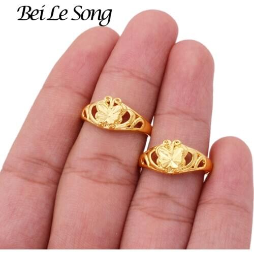 Rings Jewelry new Dubai 24K gold color ring for women gifts wedding party resizable of the rings girls African French jewellery