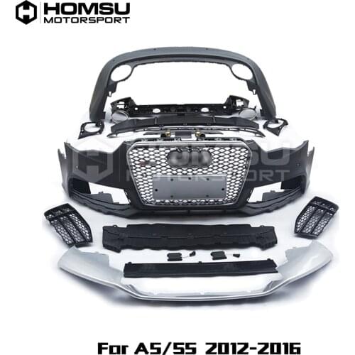 PP Material Wide Body Kits Front Rear lip Spoiler for A5 Sline S5 to RS5 Style 2013-2015 car bumper protector