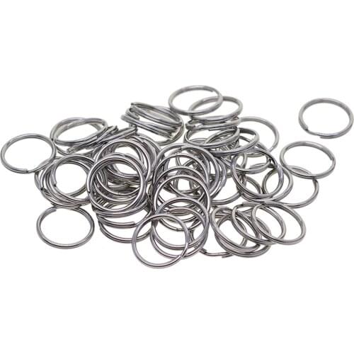 100 Pieces Blank Stainless Steel Round Split Key Rings Keyrings Keychain Loop Jewelry Findings for DIY Craft 15mm