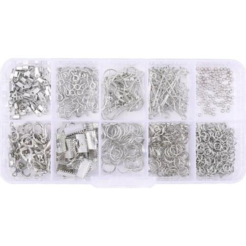 Lightweight 710Pcs/Set Versatile Jewelry Findings Set Clasp Accessories 4 Colors Ring Clasp Kit Gloss for Necklace
