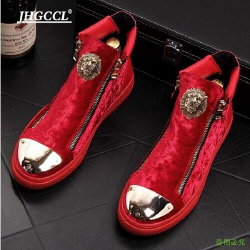 Mens Velvet boots Brand designer Men zipper Causal Luxury Shoes Bottom rubber Shoes for Male A4